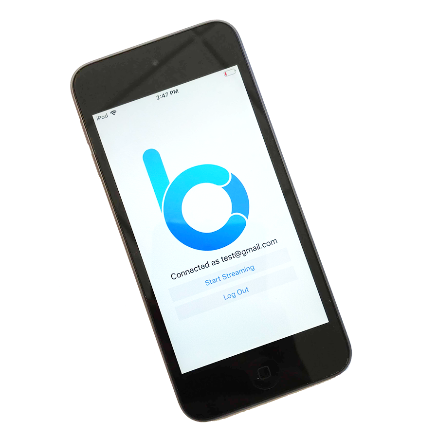 Smartphone showing log in page