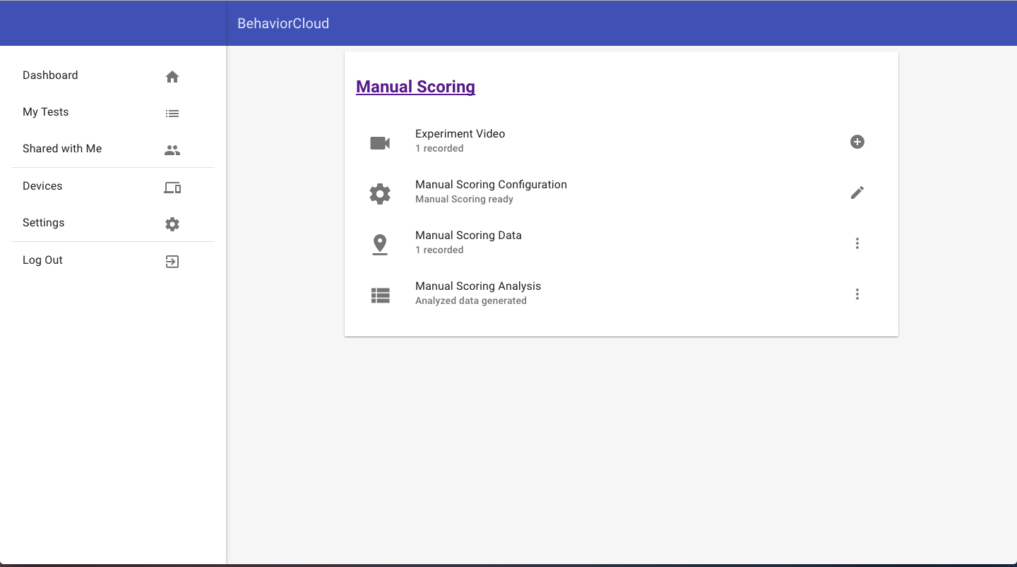 Manual scoring dashboard