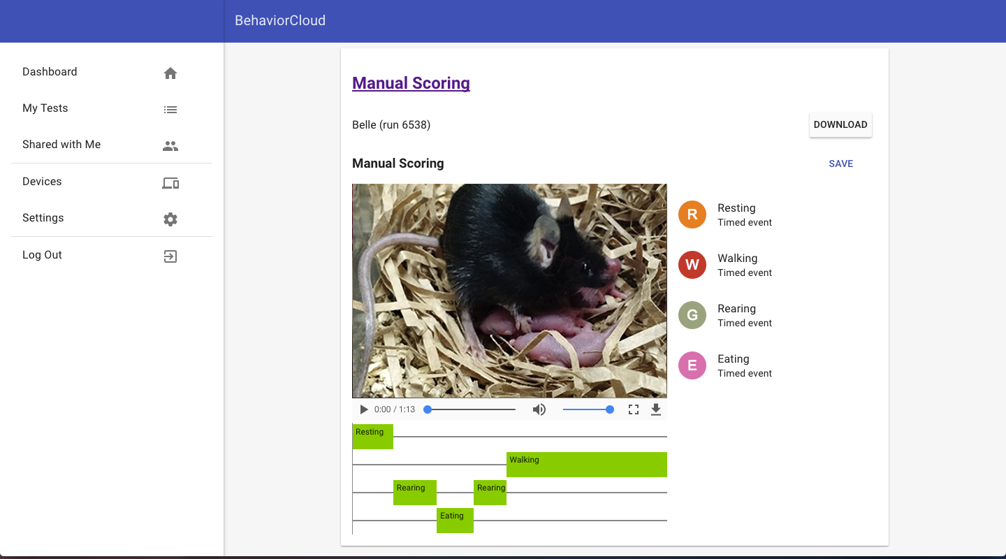 Scoring maternal behavior