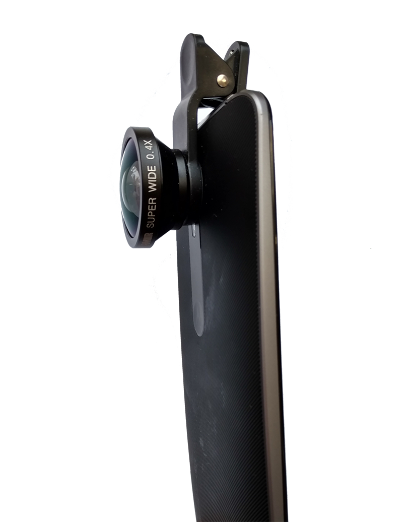 Smartphone with wide angle lens