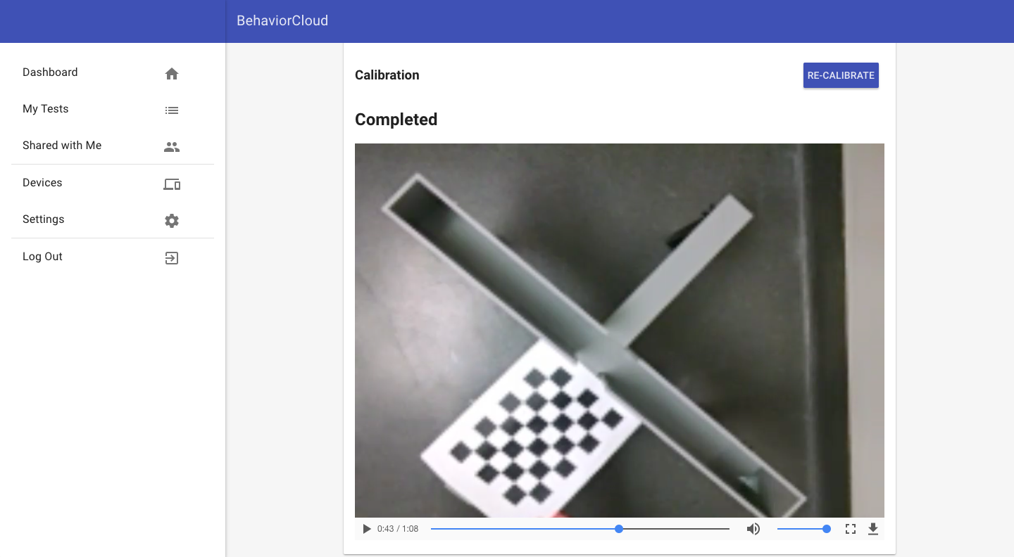 Calibrating distance with checkerboard pattern