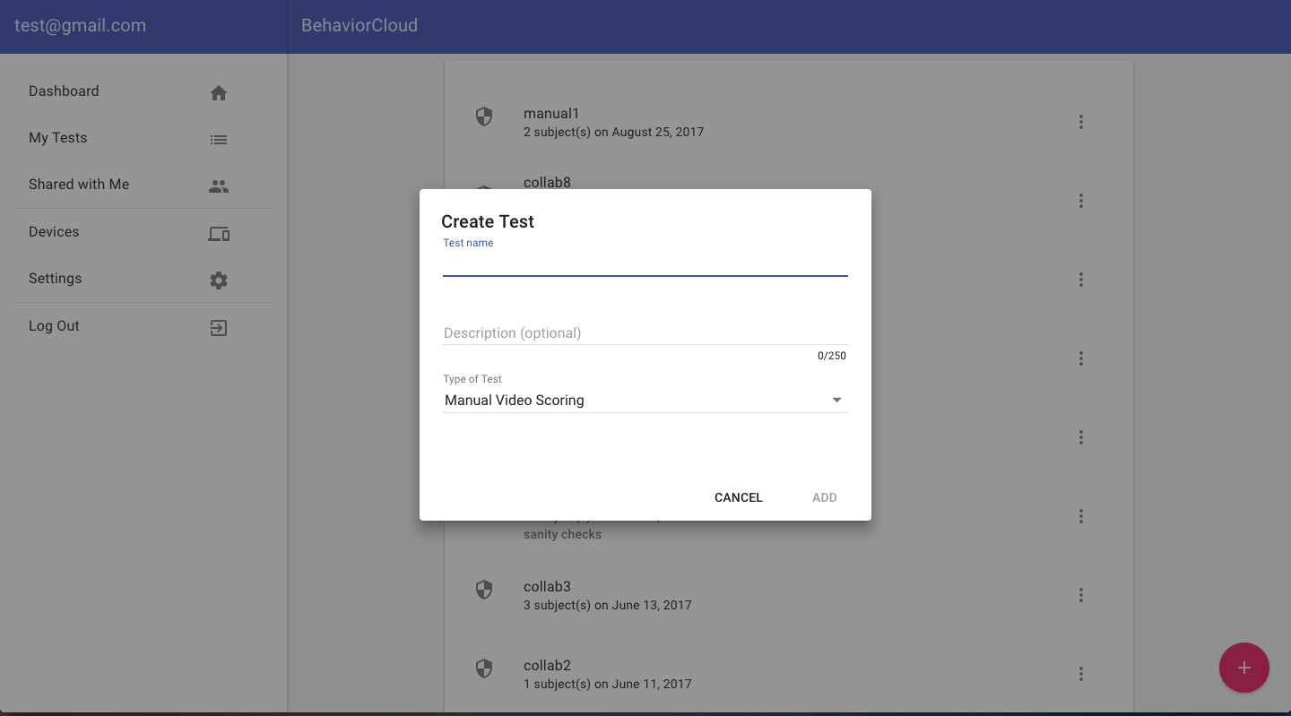 Setting up a manual behavior scoring experiment