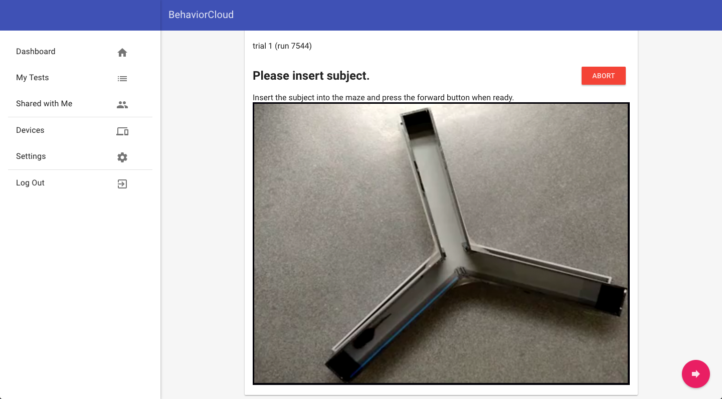 Insert subject into the maze