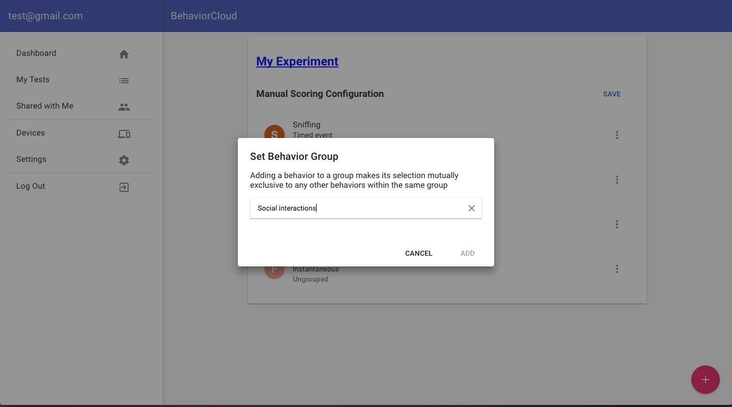 Grouping behaviors - social interaction group