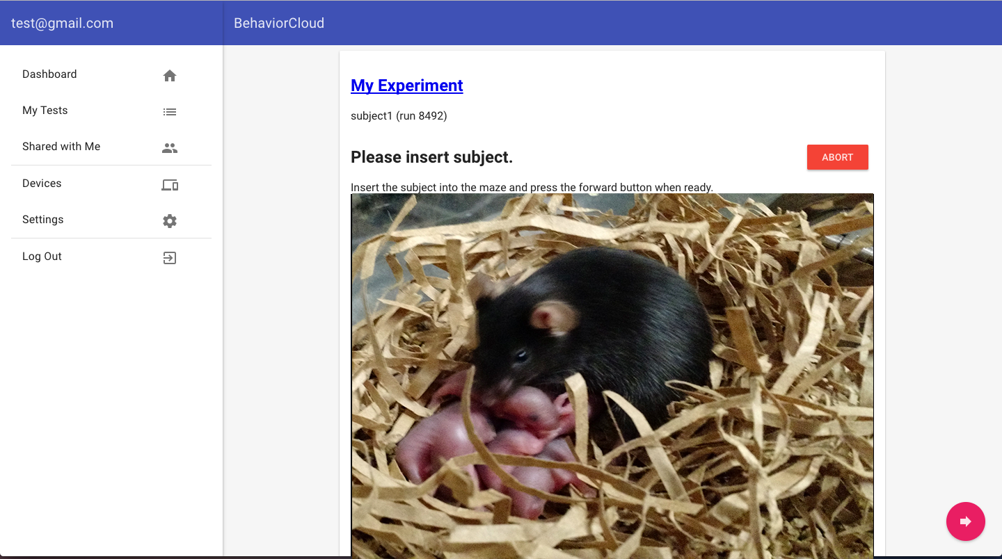 Insert subject and begin recording video