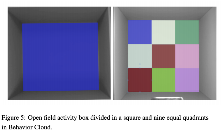Open field setup using behaviorcloud
