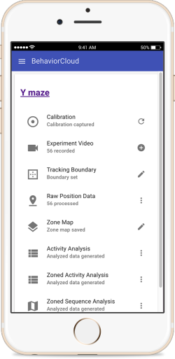 Experiment settings in BehaviorCloud Camera app