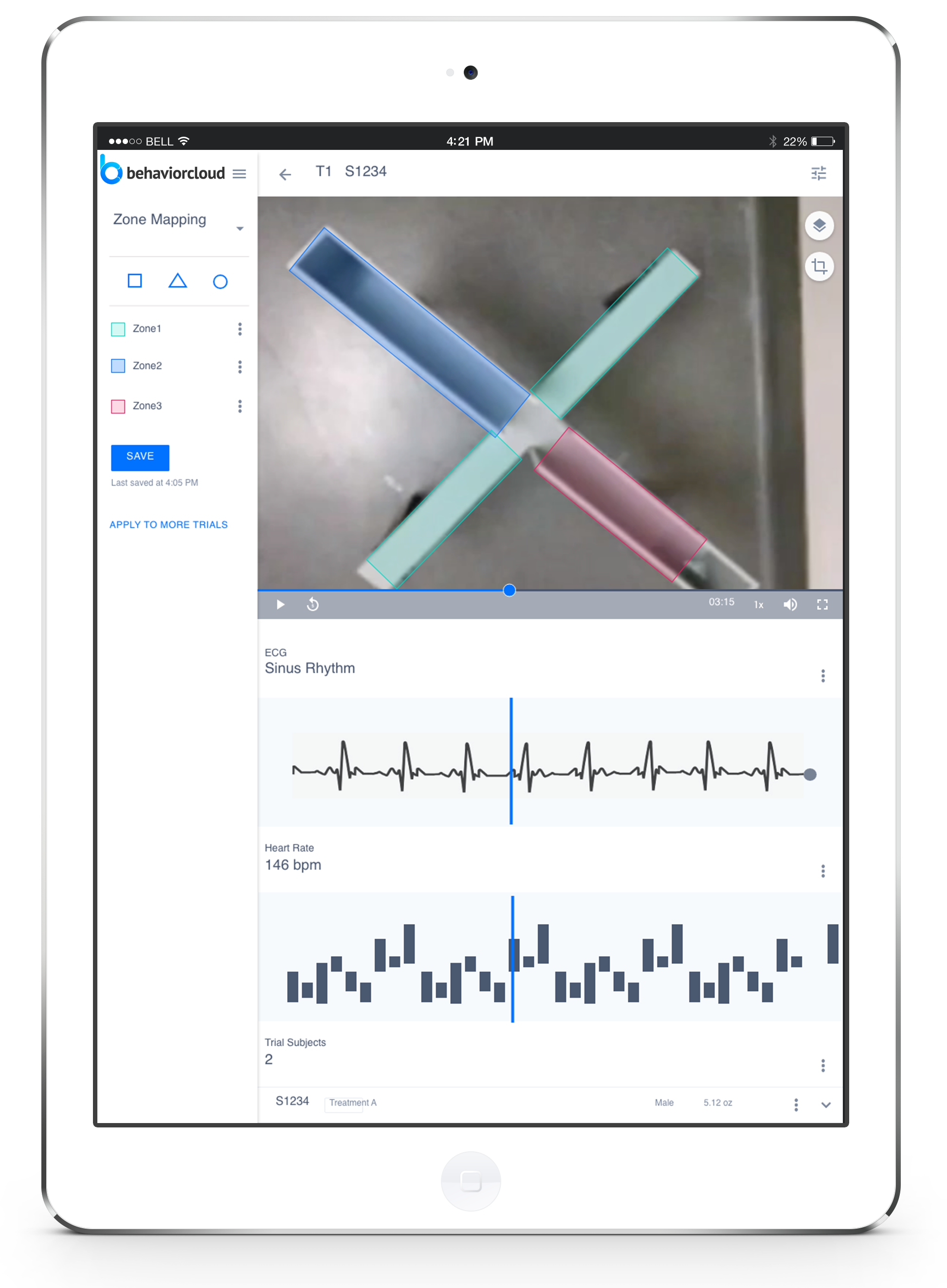 Data view on tablet
